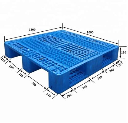Dynamic Load of 1.5T 1200*1000*150mm Heavy Duty 3 Runners Open Deck EU Plastic Pallet